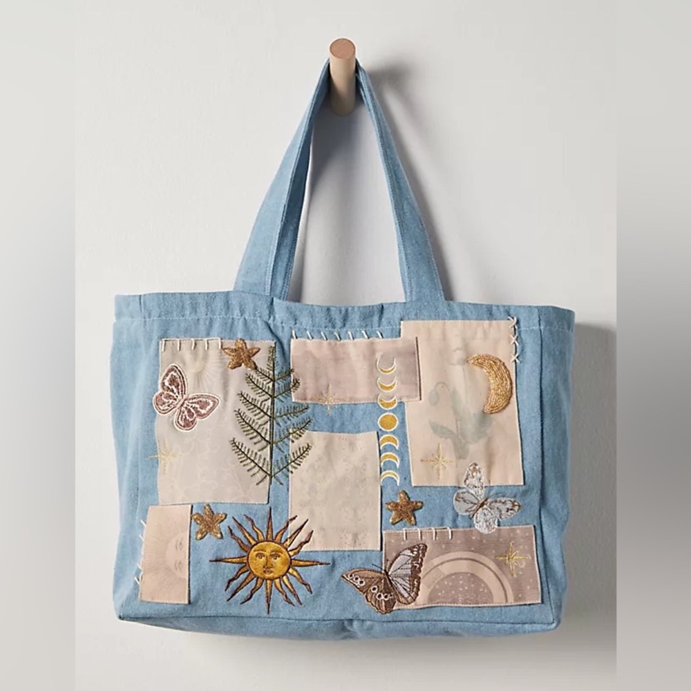 Free People Denim & Bone Tote Bag